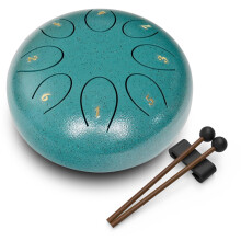 Steel Tongue Drum: 6 inch 8 tone Musical Percussion Instrument, Rain Drum for Outside - Ideal Present for Family and Friends (Malachite)