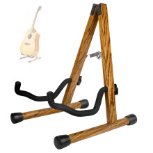 Wood Guitar Stand, Guitar Floor Stand, Acoustic Electric Wooden A Frame Folding Guitar Holder Adjustable for Bass, Cello, Mandolin, Banjo, Ukulele (Z