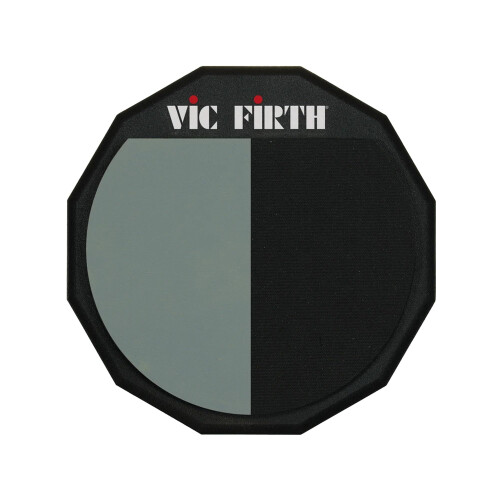 Vic FIrth - Single Sided Drumstick Practice Pad with VF logo and Divided playing surface - 12” Diameter