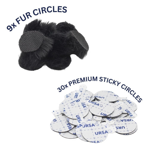 URSA Fur Circles - Mini Windshields for Microphones - 9x Circles (Black)