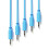 ExcelValley - 5 Pack - Mono Modular Patch Cables - TS 3.5mm 1/8" Eurorack Synthesizer [Blue - 10 cm - 4"] 1