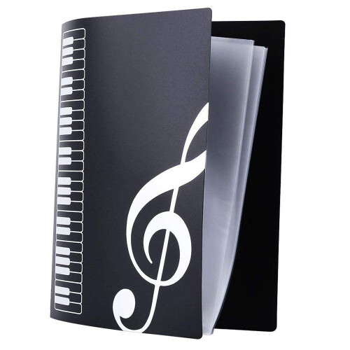 Music File Folder A4 Size Sheet Music Folder Paper Documents Music Themed 40 Pockets Storage Folder 1