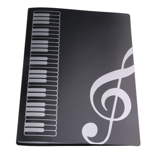 Music File Folder A4 Size Sheet Music Folder Paper Documents Music Themed 40 Pockets Storage Folder 2