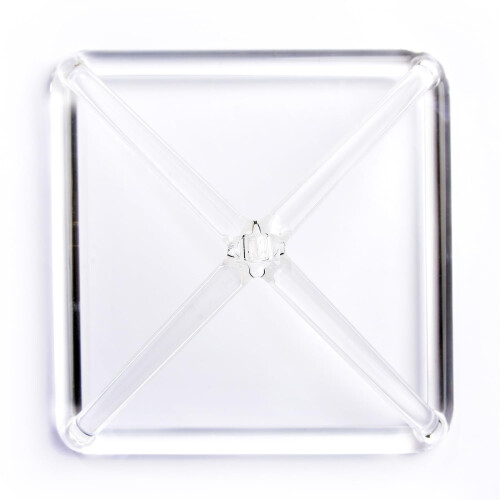Hye-eun Clear Crystal Singing Pyramid 6 inch with Suedce Stick 2