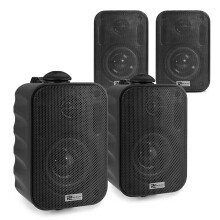 4x Black Weatherproof 100V Line Speakers 240W