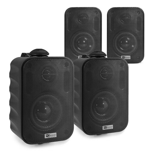4x Black Weatherproof 100V Line Speakers 240W