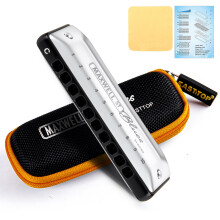 East top MAXWELL ST Blues Harmonica C, Professional Overblow and Bending 10 Holes MS030 Mouth Organ For All Levels Adults, Professional Players and S