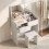 Homcom (White) HOMCOM 2-in-1 Dressing Table Flip Top Mirror and Hidden Stool 1