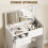 Homcom (White) HOMCOM 2-in-1 Dressing Table Flip Top Mirror and Hidden Stool 6