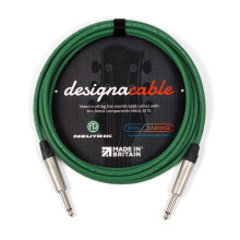 designacable.com 1m - Green Unbalanced Straight Jack Guitar Lead - Handmade in the UK using Van Damme XKE instrument cable & Neutrik NP2X 1/4" Mono J