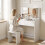Homcom (White) HOMCOM 2-in-1 Dressing Table Flip Top Mirror and Hidden Stool 9