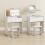 Homcom (White) HOMCOM 2-in-1 Dressing Table Flip Top Mirror and Hidden Stool 3