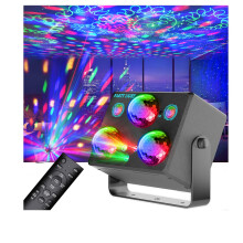 Disco Lights,Pro 6 in 1 Party Lights Sound Activated with RGB&OGB Disco Balls,Galaxy Projector,Ocean Light, Pattern Light Show-Perfect for Disco Glow