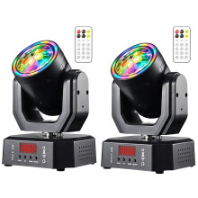 2Pack Mini Moving Head Lights for Dj Lighting Led Beam Spot Gobo Pattern Projector Stage Light for Party