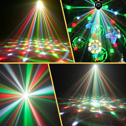 2Pack Mini Moving Head Lights for Dj Lighting Led Beam Spot Gobo Pattern Projector Stage Light for Party 2