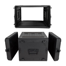 19" 6U Rack Case Flight Case with Foam, Shallow 16" Depth Durable, Heavy-Duty HDPE Shockproof Equipment Rack Case for Studio & Live Sound Gear