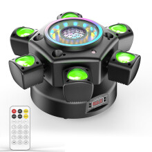 180W Moving Head DJ Lights with Remote Control,Gobos 6 Arms Stage Lights with Mixed Lighting Effects Disco Lighting for Party Club Wedding Bar