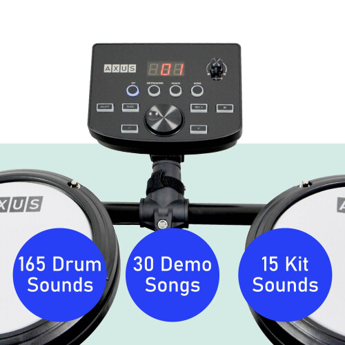 Axus AXK4 Electronic Drum Kit Starter Pack with Quiet Mesh Heads 2