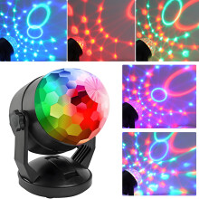 ENUOLI Sound Activated Party Lights for Outdoor Indoor Battery Powered/USB Portable 7 Color RBG Rotating Disco Ball Strobe Lamp Stage Par Light for C