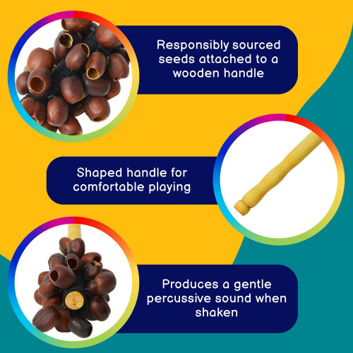 A-Star Handmade Authentic Seed Pod Shell Shaker - 27cm - Percussion Musical Instrument 1
