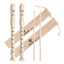 CONJURER 2Pc Soprano Recorder Instrument for Kids Student - German Fingering 8 Hole Flute ABS Descant Recorders for Beginners with Cleaning Rod and B