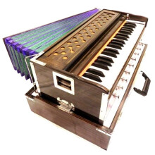 HAHAPA Wooden Portable Folding 3.5 Octave 9 Stopper Harmonium with Coupler, Indian Harmonium