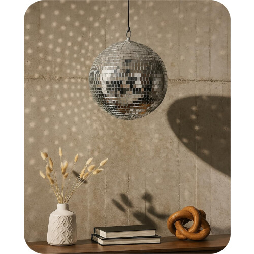 20cm Mirror Disco Ball|Silver Hanging Party Decoration 2