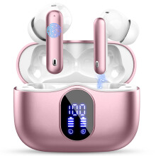 A90 Pro draadloze oordopjes, Bluetooth 5.3, 4 microfoons ENC, 36 uur afspeeltijd, LED-display, Rose en Gold