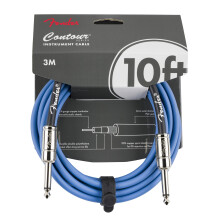 Fender Contour Instrument Cable, Straight/Straight, 10ft, Lake Placid Blue
