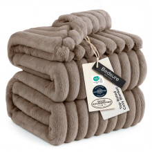 Bedsure Soft King Size Blankets for Bed Light Brown 108"x90"