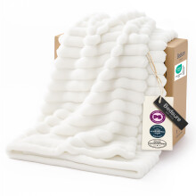 Bedsure Soft Twin Blanket for Bed College Dorm School Off White 60"x80"