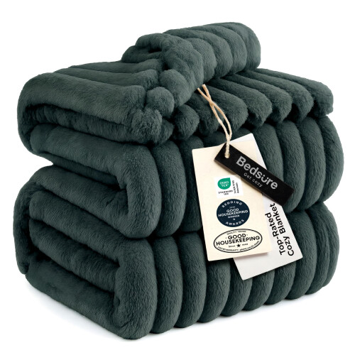 Bedsure Soft King Size Blankets for Bed Christmas Green 108"x90"
