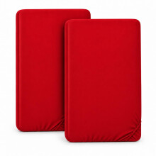 2 Pack Cot Bed Anti-Allergy, Breathable, Easy Care Fitted Sheets for Babies, Toddlers and Nurseries (Red, Cot Bed - 60CM x 120CM)