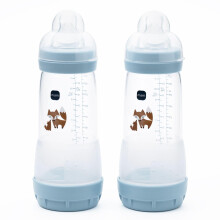 MAM Easy Start Anti-Colic Bottles, 2X 320ml, Self-Sterilising, Blue