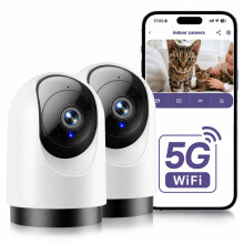 YOTON WS03 2K 3MP PTZ 2.4/5G WiFi Indoor Security Camera Pet Camera, 2 Pack