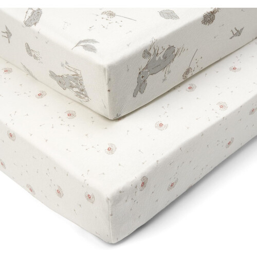 Tutti Bambini Cot Bed Fitted Sheets Cotton 2 Pack - Cocoon - 140x70cm