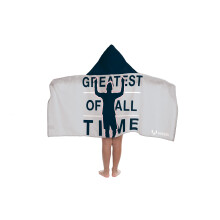 Jay Franco Messi All Time Greatest Hooded Towel – 56 x 130cm Kids Super Soft Bath Towel, Beach, Pool & Travel, Official Licensed Product, Grey