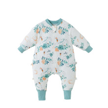 Baby Sleeping Bag 1.5 TOG with Feet 100% Cotton Newborn Sleep Sack with Legs Unisex Wearable Blanket Swaddle for Newborn 0-6 Months Blue
