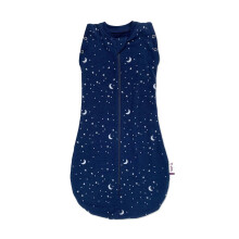 Sweet Dreamers, Baby Sleep Bag and Swaddle for Newborns | 0-3 months, 1.0 TOG | Soft Bamboo and Cotton Fabric Baby Sleeping Bag | Blue Moon and Stars