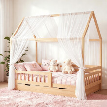Zourglow Bed Canopy for Girls, 350 * 150cm 2Pcs Breathable Soft Tulle