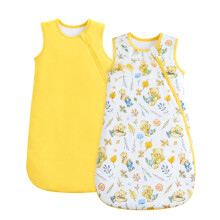 JiAmy 1.5 TOG Baby Sleeping Bag 2 Pack Yellow Bear 12-18 Months