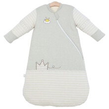 Chilsuessy Baby Sleeping Bag with Detachable Sleeves Winter 3.5 Tog Kids Sleeping Bag 100% Cotton Very Soft Sleep Bag for Infant Toddler, Crown/2.5 T