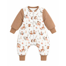 JiAmy Baby Sleeping Bag with Feet 3.5 Tog Cotton Sleep Sack Brown 2-3 Years