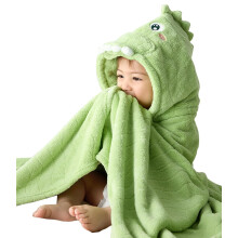 PHLCEhot Soft Fleece Baby Hooded Bath Towel Infant Bathrobe Cute Animal Dinosaur Hood Absorbent Beach Towel