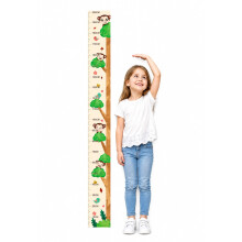 Height Chart for Kids, Self-Adhesive Kids Height Wall Sticker Child Cartoon Monkey Growth Chart Children's Room Wall Stickers Decals for Boys & Girls
