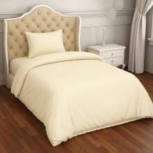 crazypriceuk 2 Piece Bedding Set Pillowcase+Duvet Cover for Baby Toddler to fit Cot/Cot Bed (100 x 120cm, Cream)