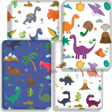 Next to Me Crib Sheets, Fitted Baby Crib Sheets Set of 4, Breathable Soft Microfiber Fitted Baby Bed Sheets (Dinosaur, 83x50cm)