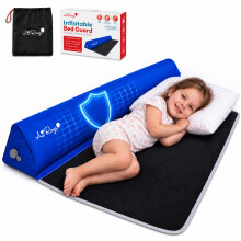 Inflatable Bed Guard for Toddlers | BPA-Free Premium TPU | Extra Wide Breathable Mesh | Bed Rail Alternative | Portable Travel Bed Bumper | Fits All