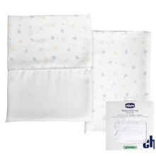 Chicco Bamboo Fibre Bedding Set, 1 Cover Sheet, 1 Flat Sheet with Corners, 1 Pillowcase, Compatible with Mattresses 58 x 110 cm, Compatible with Next