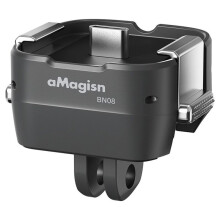 AMagisn Quick Release Base Mount for Ultra, Built-in Type-C Mic & Charging, 1/4" Thread Hole 2-Prong Adapter Black
